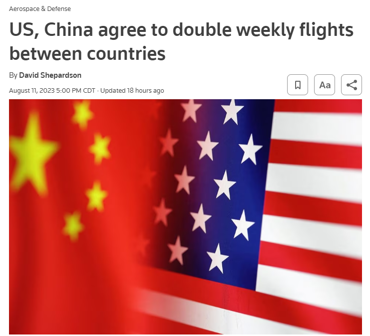 中美直航航班將翻倍，多家航司提交增班計(jì)劃！